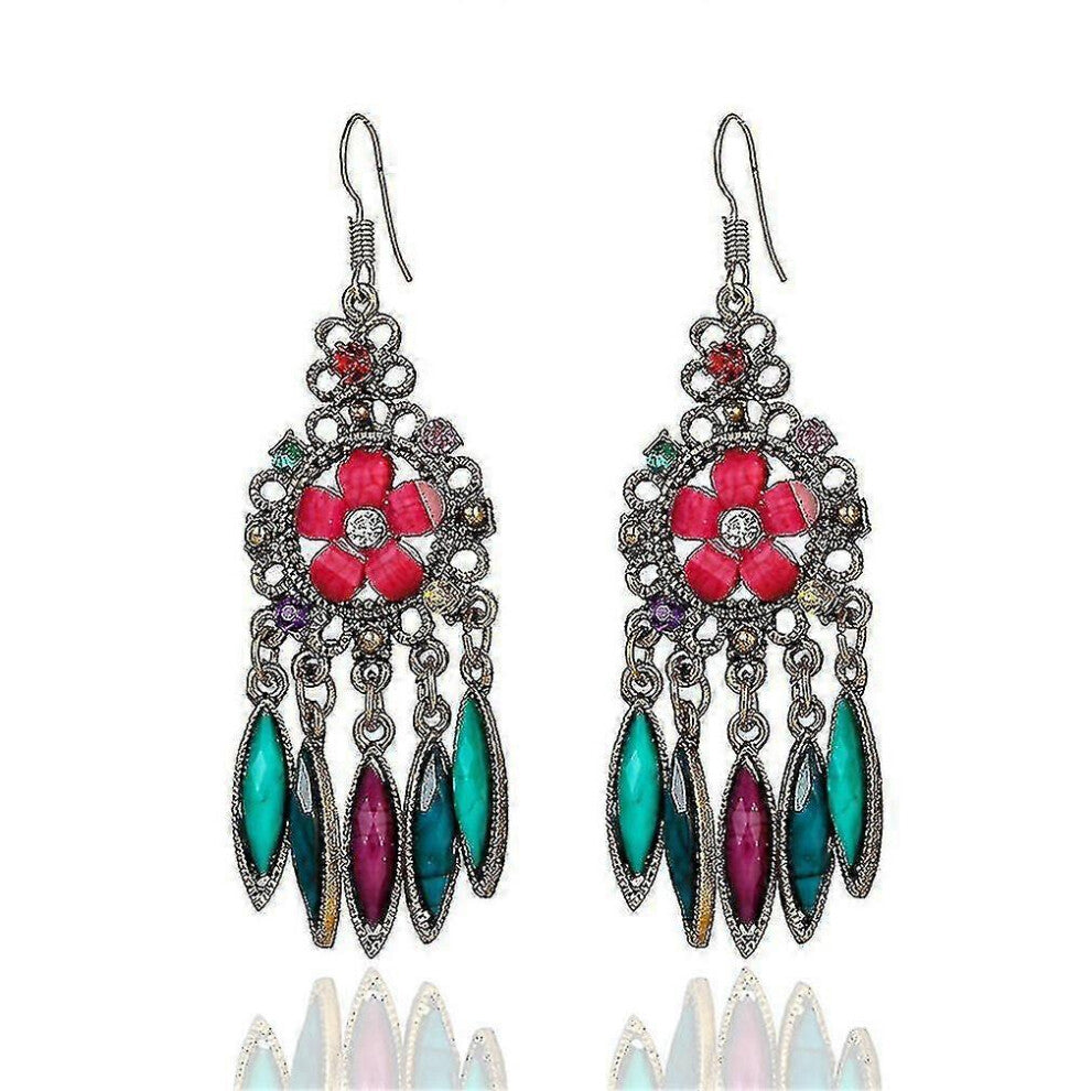 (As show, One size) Long Earringstassel Colored Alloy Zircon Jewelry For Daily Use
