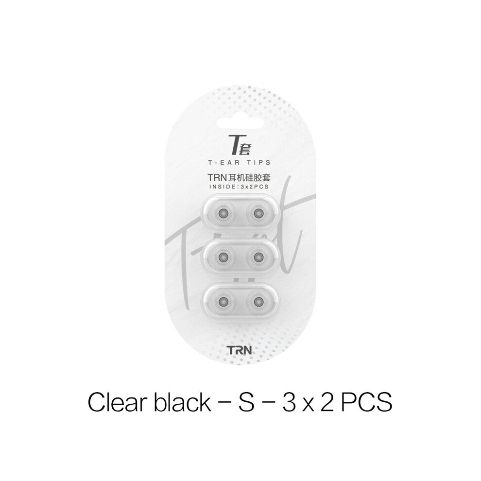 (Black S)TRN T Eartips Silicone Earplugs Memory Earplugs Dual Support Structure Headphone 3 Pairs