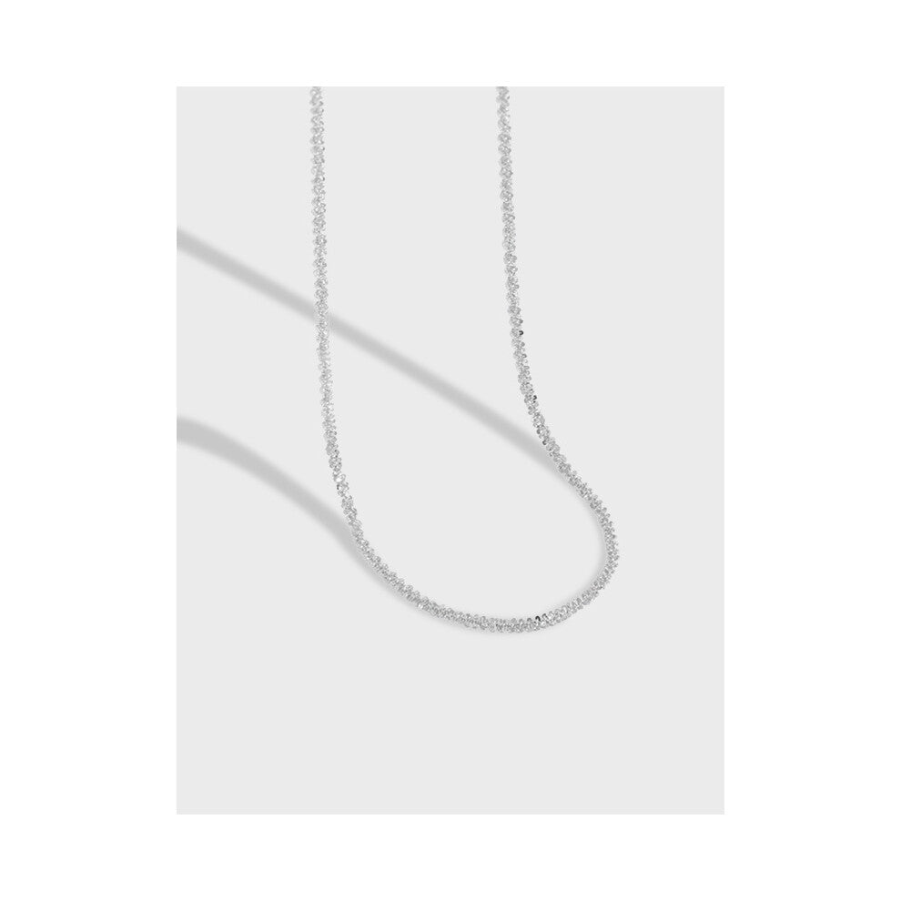 1 Pieces Silver Color Minimalist Glitter Cabbage Flower Chain