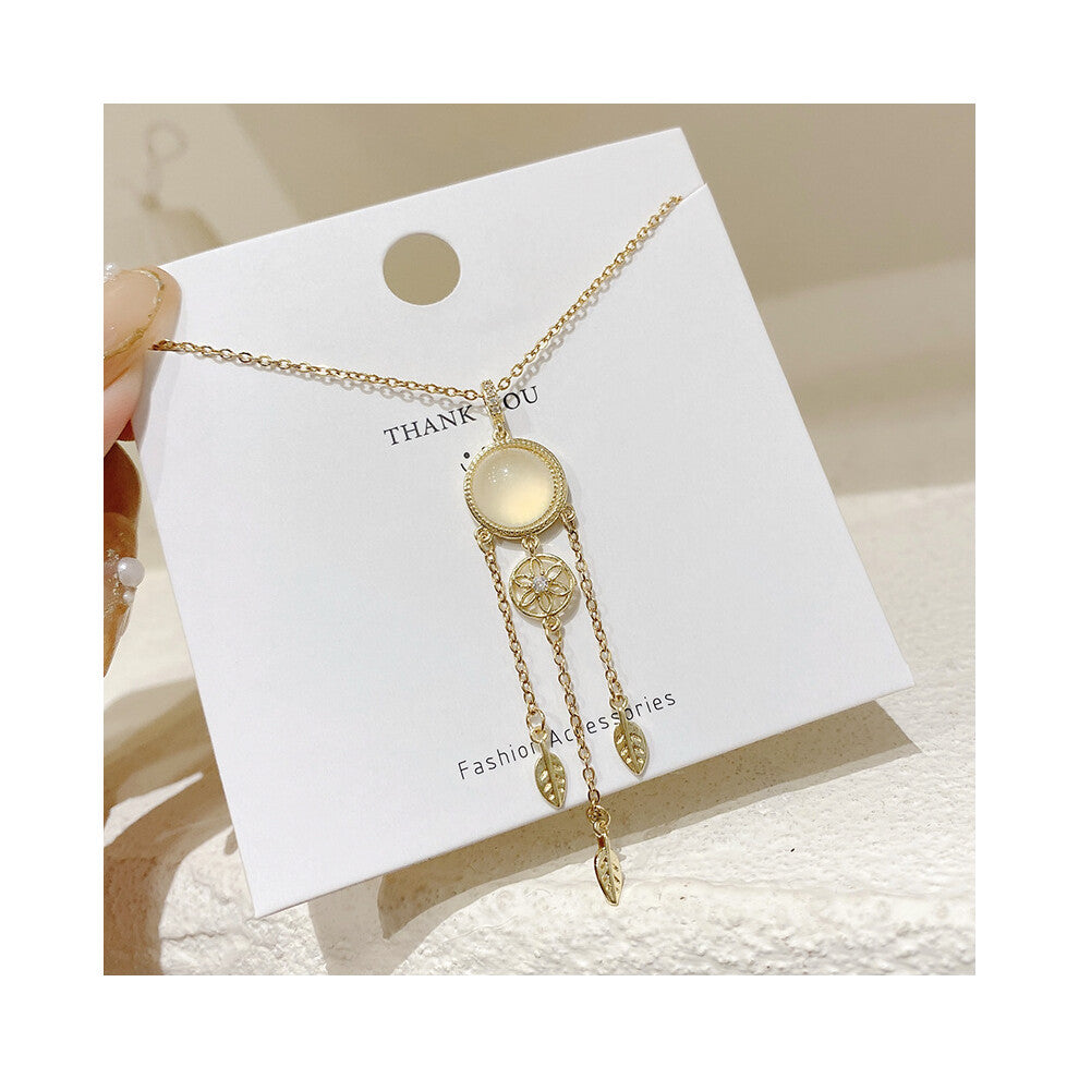 NecklacewithcomponentsinStainlessSteelrosegoldandrosequartz