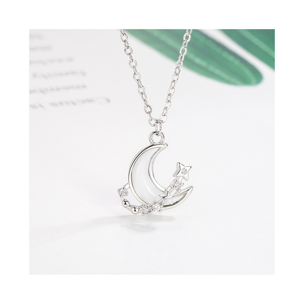 NecklaceWomanPendantHorseshoePlayfulwithCrystalsSilver