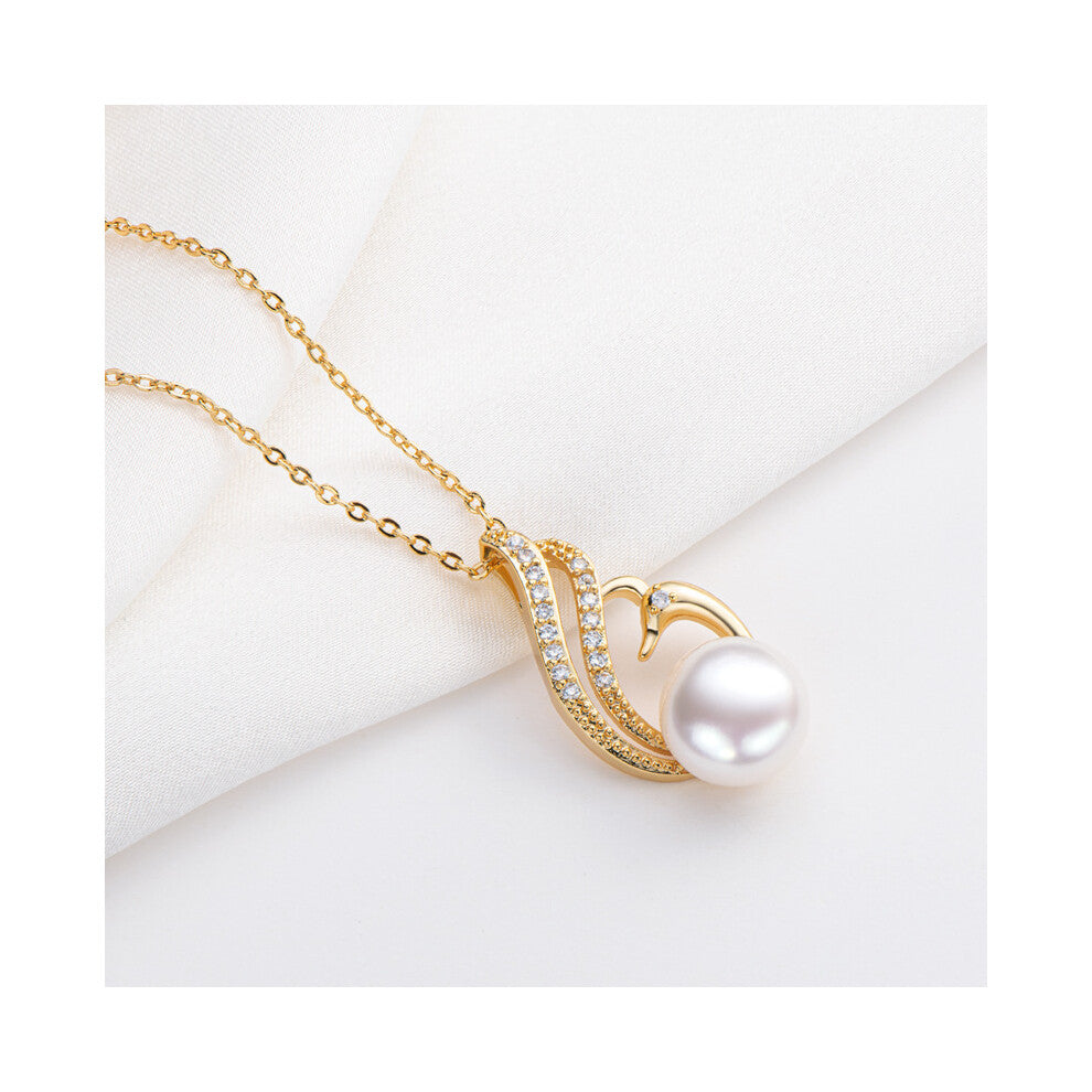 CollectionNecklaceWomanGoldWithPearlPendantsPearlsFreshwaterGenuineNecklacesJewelryForMomGiftsBirthday