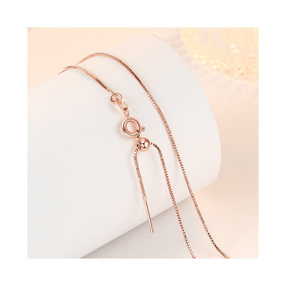 Rose gold chain [0.8mm thick 45cm long-Necklace - Copper Chain - Gourmette Mesh