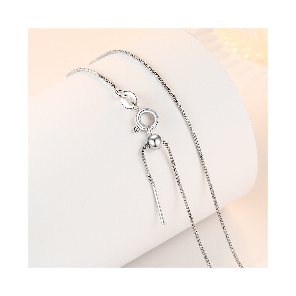 White gold chain [0.8mm thick 45cm long-Necklace - Copper Chain - Gourmette Mesh