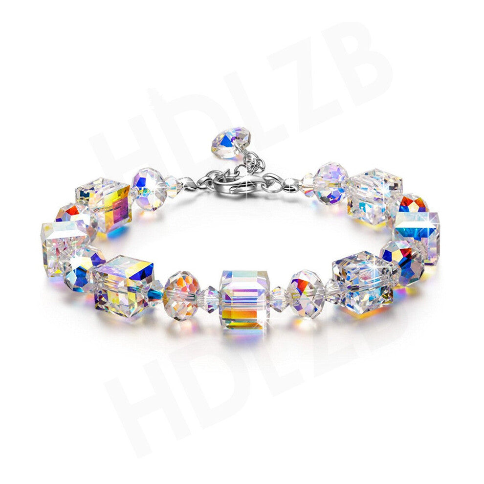 "A Little Romance" Sterling Silver Bracelets for Women Northern Lights Crystals Bracelet, Jewelry Gifts for Women