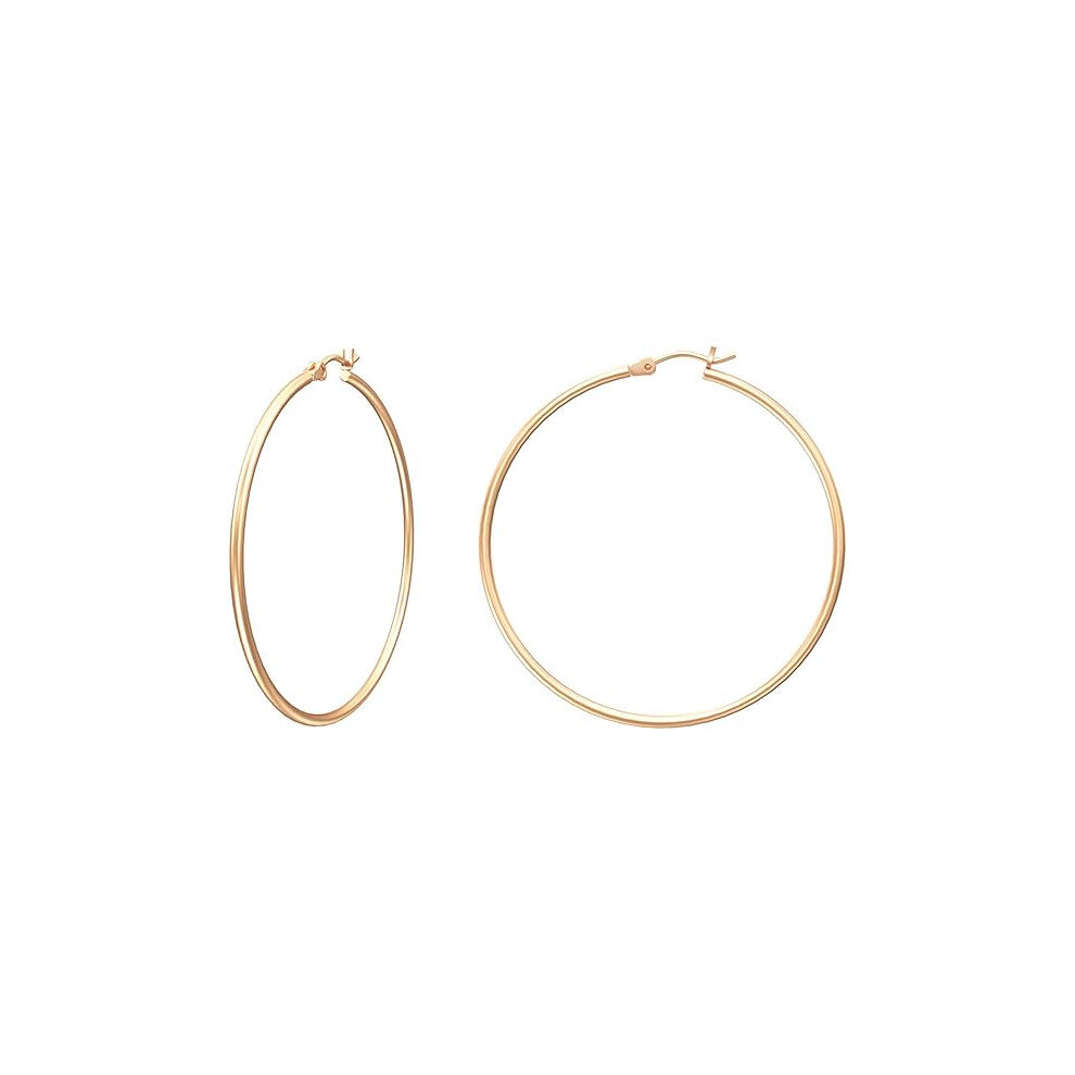 Gold Hoop Earrings for Women,Gold Plated Hoops with 925 Sterling Silver Post