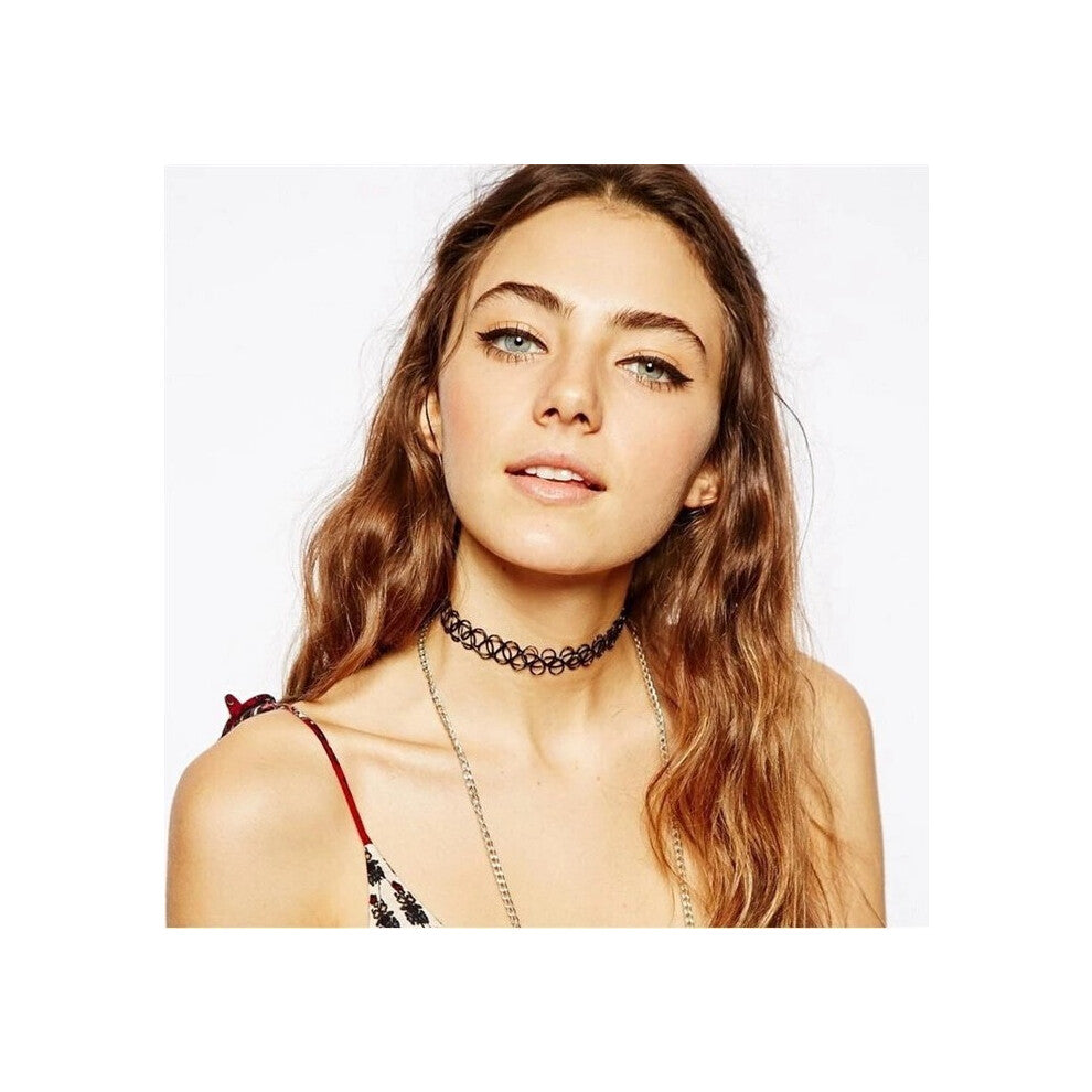 Set of 2 choker necklaces - Halsband - One size Black one size