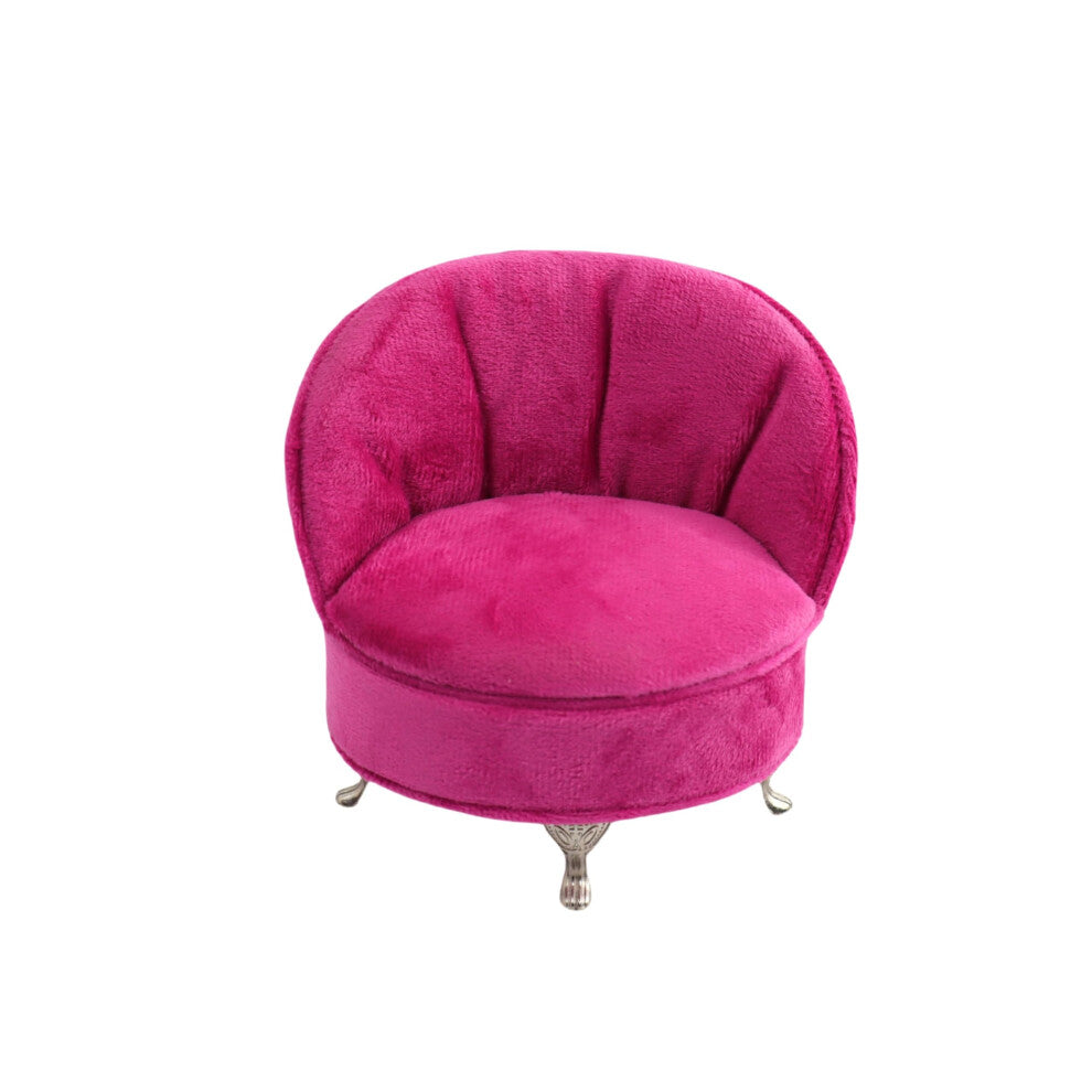 CONCISE Miniature Dollhouse Accessories Dollhouse Furniture 1-6 Scale Sofa Pink Jewelry Box Women Velvet Storage Jewelry Box