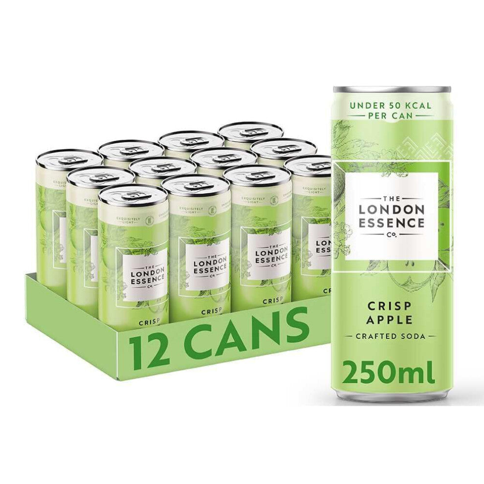 London Essence Crisp Apple Crafted Soda 250ml Can (Pack of 12)