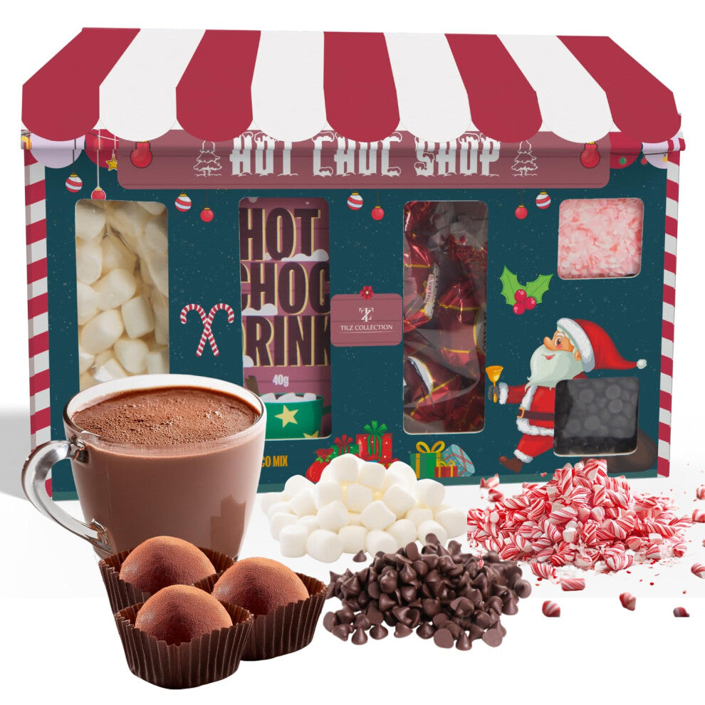 Hot Chocolate Gift Set - Hot Chocolate Station |Hot Chocolate, Mini Marshmallows, Chocolates, Candy Canes, Chocolate Drops |Christmas Gifts For Kids