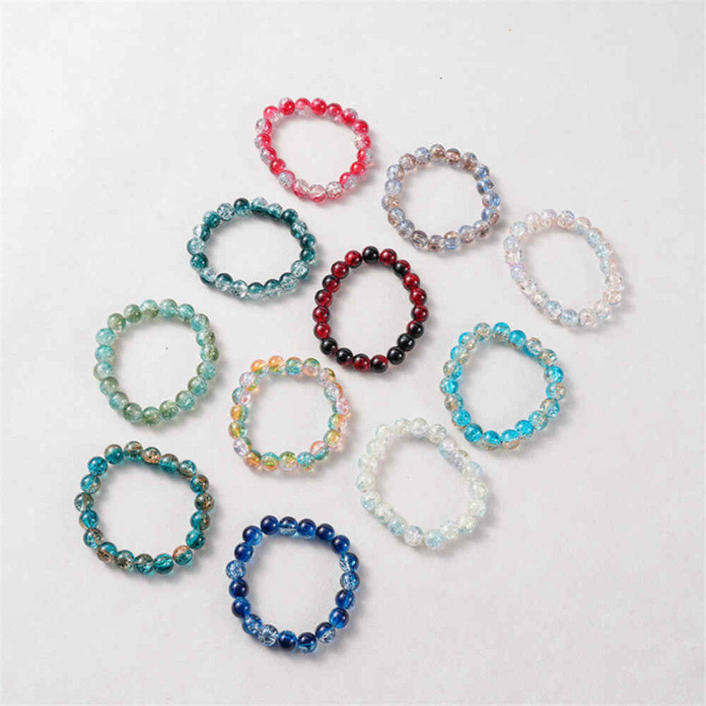 Girl Gradient Floral Glass Bracelet Double Color Crystal Bracelet Blind Box