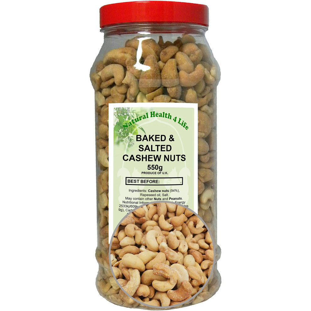 Natural Health 4 Life Baked and Salted Cashew Nuts 550g
