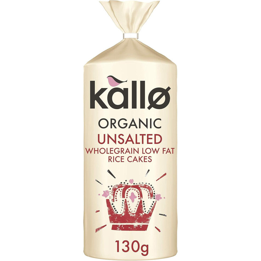 Organic Unsalted Rice Cakes Wholegrain 130 g (Pack of 12)