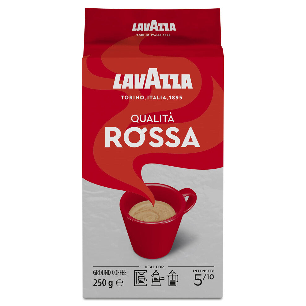 Qualità Rossa Ground Coffee, Medium Roast, 250 g Each, 4-Pack