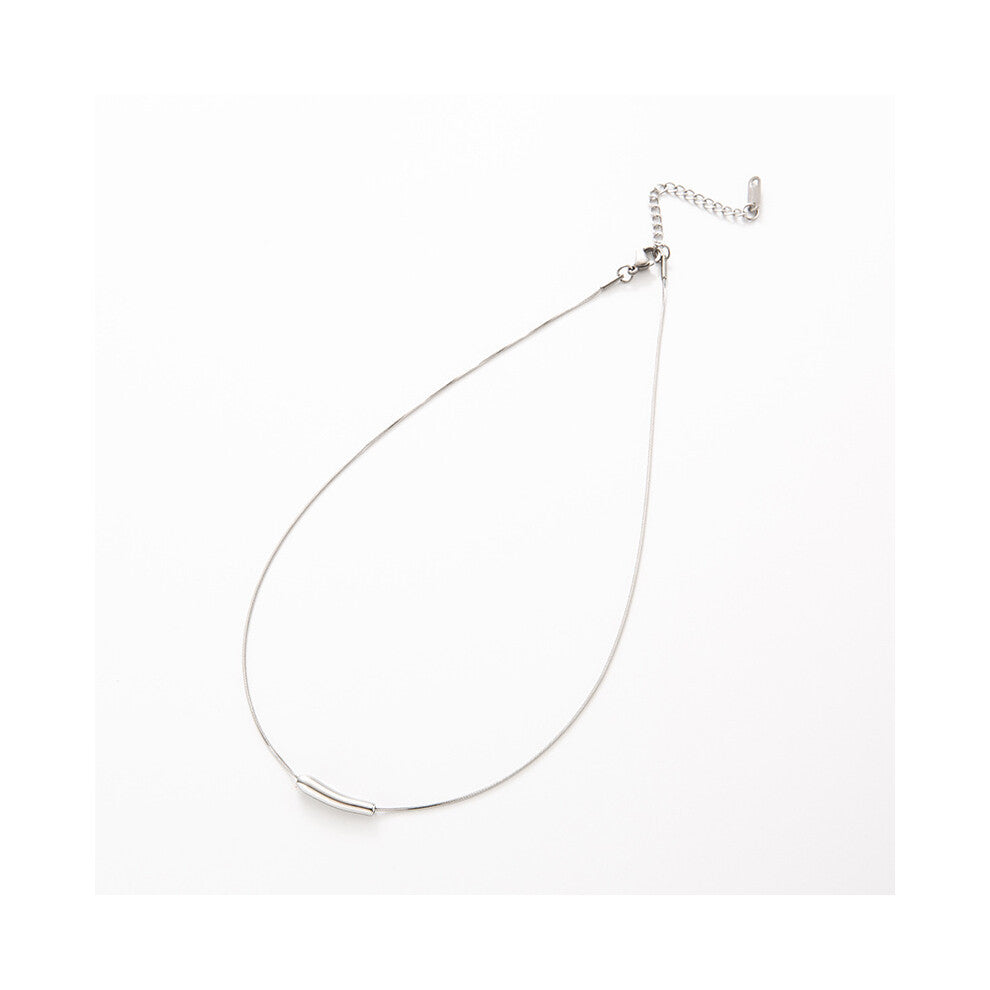 (35# Eggplant Necklace -43cm+5cm) Fashionable stainless steel hoodie necklace, women's niche design, trendy and simple sweater chain accessories