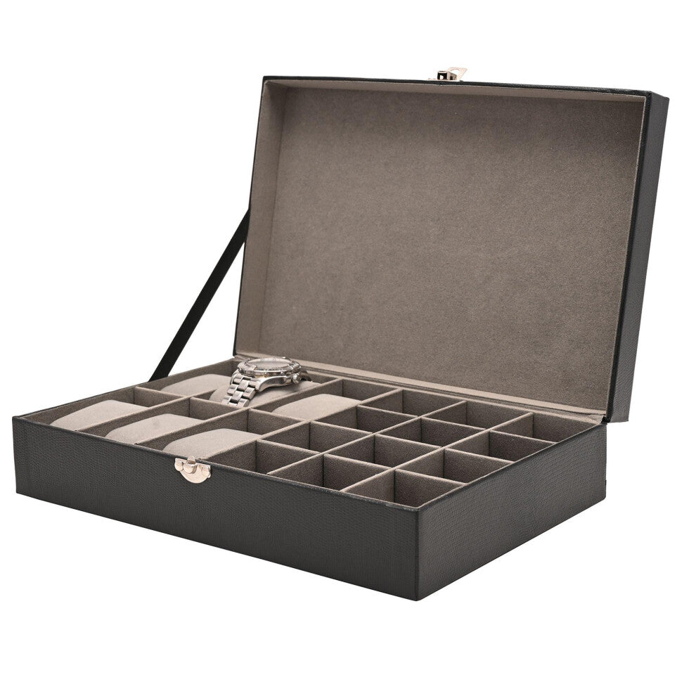 Harvey Makin Watch-Cufflink Box Holds 6 Watches-12 Cufflinks