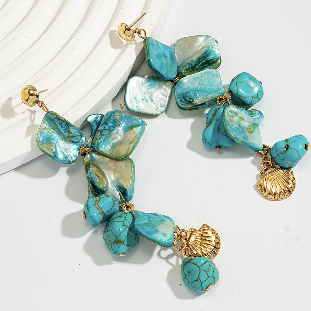 (24Earrings) Ocean Wind Starfish Set Necklace