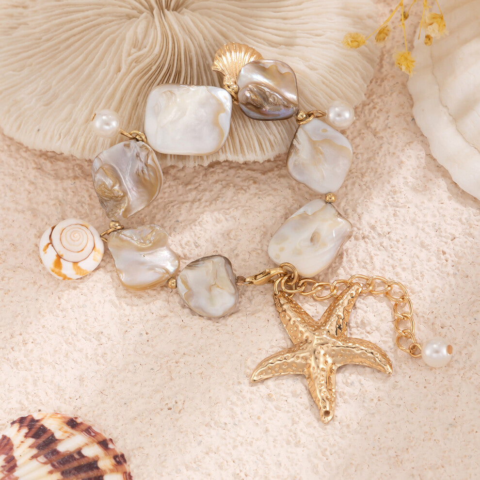 (4Bracelet) Ocean Wind Starfish Set Necklace