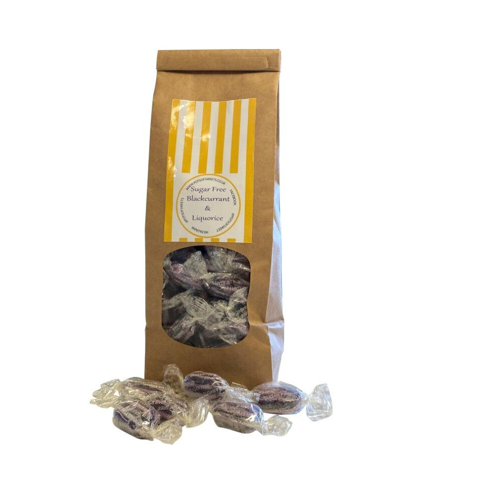 Pots Of Sweets 300g Bag of Stockleys Sugar Free Blackcurrant and Liquorice