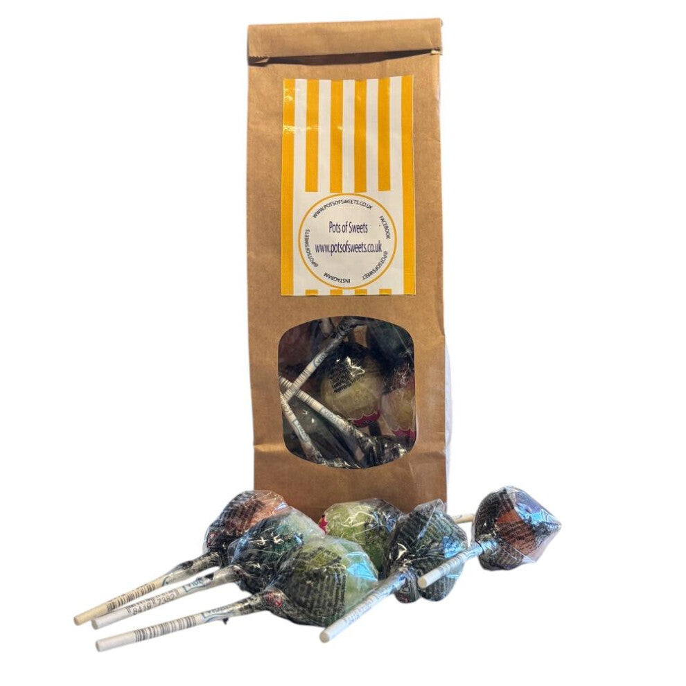 Bag of 10 Zoom Super Sour Mega Lollies with Bubblegum Centre