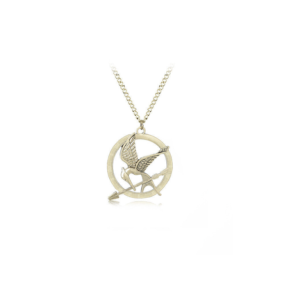 (Gray) The Hunger Gamesmockingjay Doublesided Pendant Peripheral Necklace Jewelry