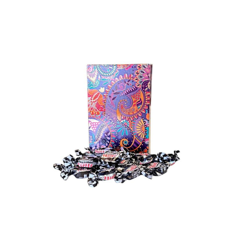 250g Rectangular Box Paisley Pattern of Walkers Liquorice Toffee
