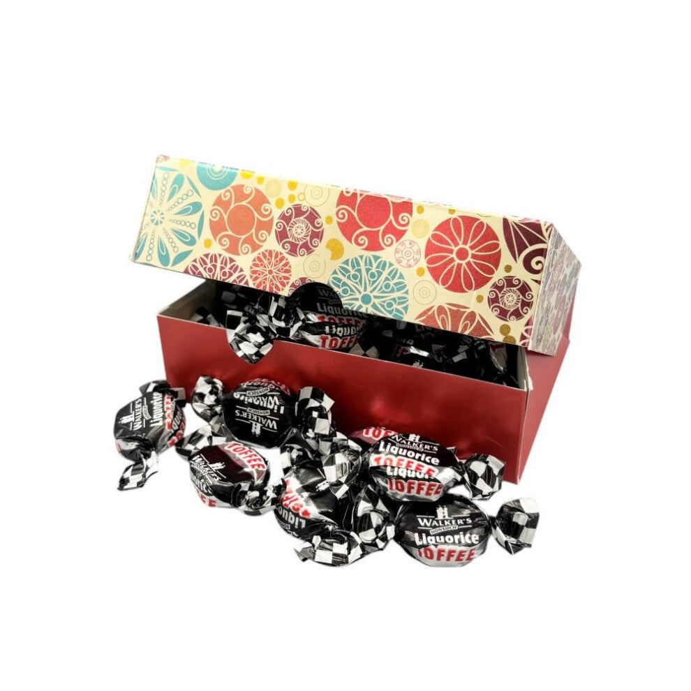 250g Rectangular Box Blossom Pattern of Walkers Liquorice Toffee