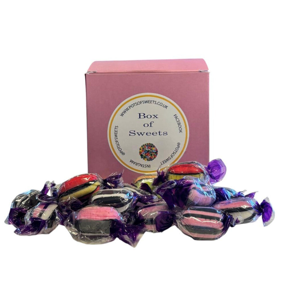 300g Rose Pink Box of Buchanans Liquorice Assortment Sweets