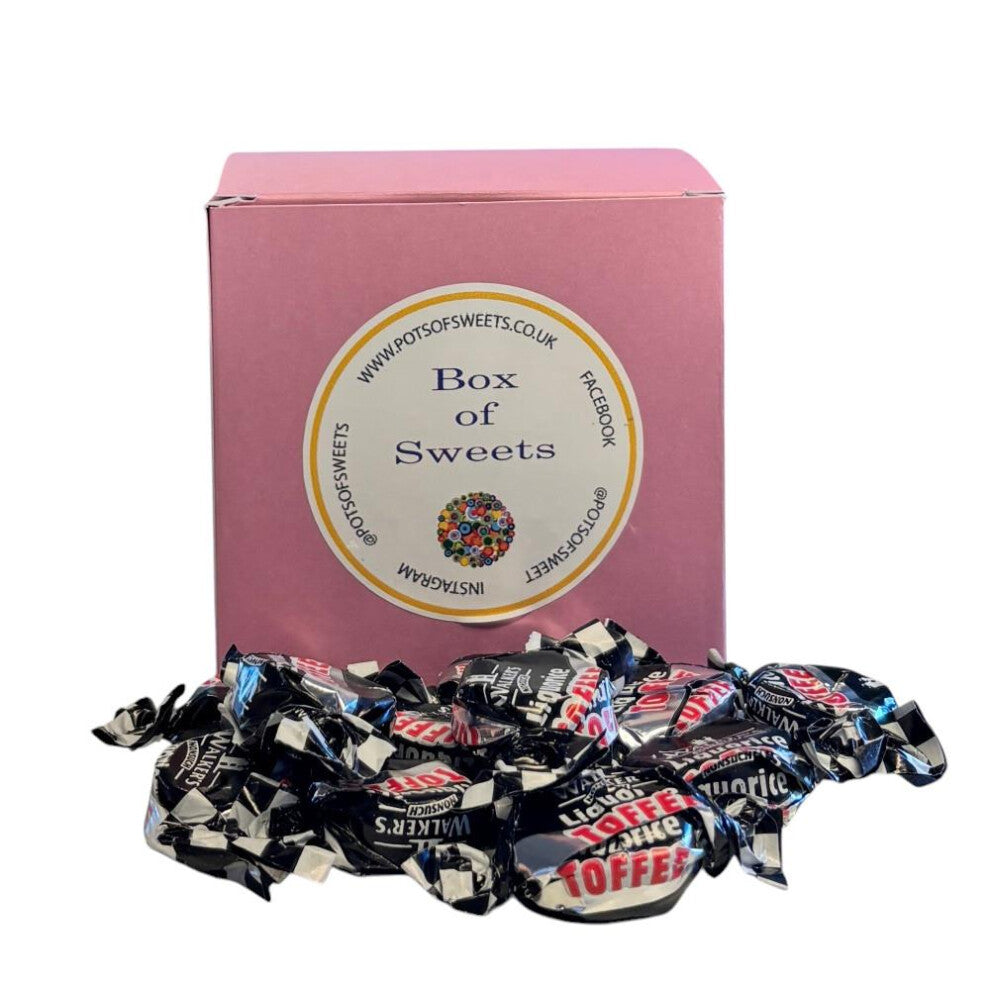 300g Rose Pink Box of Walkers Liquorice Toffee