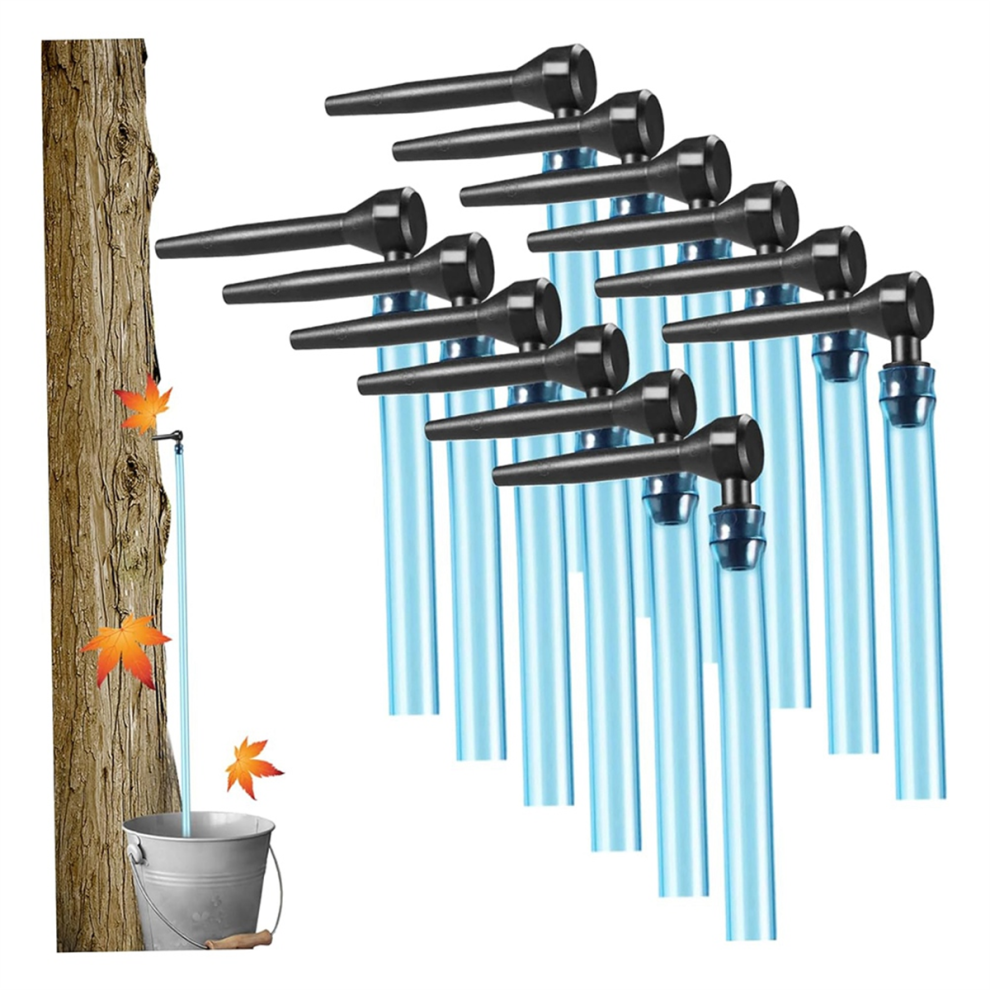 12 Set Maple Syrup Taps with 24in Tubes Supplies Grade Non-Slip Tapping Kit L-Shaped Tree