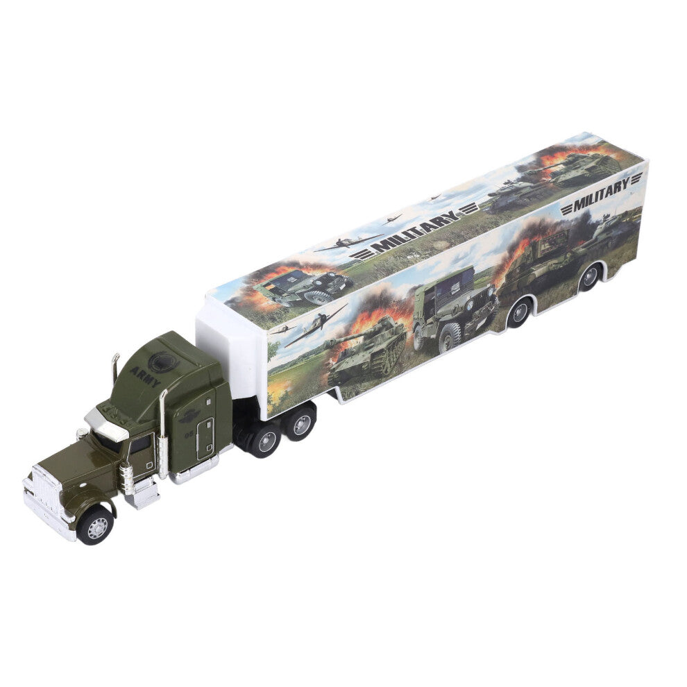 Military Car Toy Playset Lifelike Alloy Birthday Present Transport Carrier Truck Playset for Indoor Outdoor