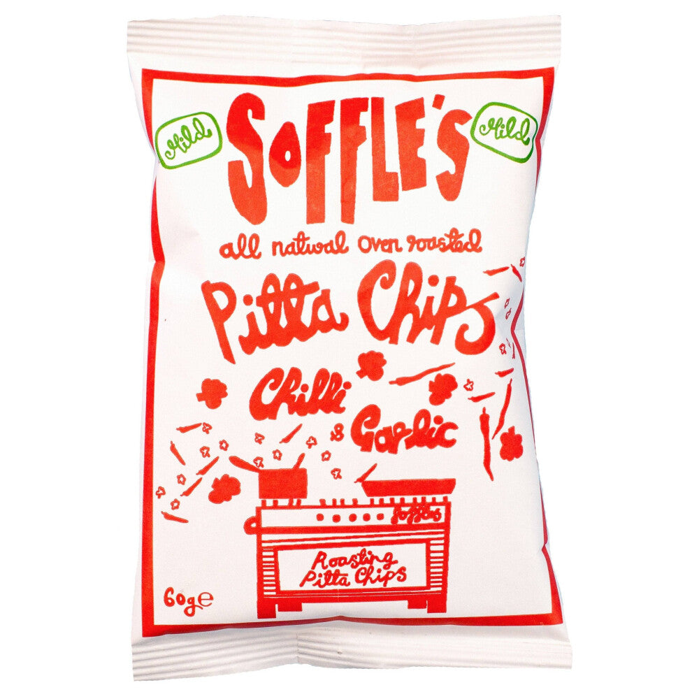 Soffles Pitta Chips - Chilli & Garlic Mild 60g