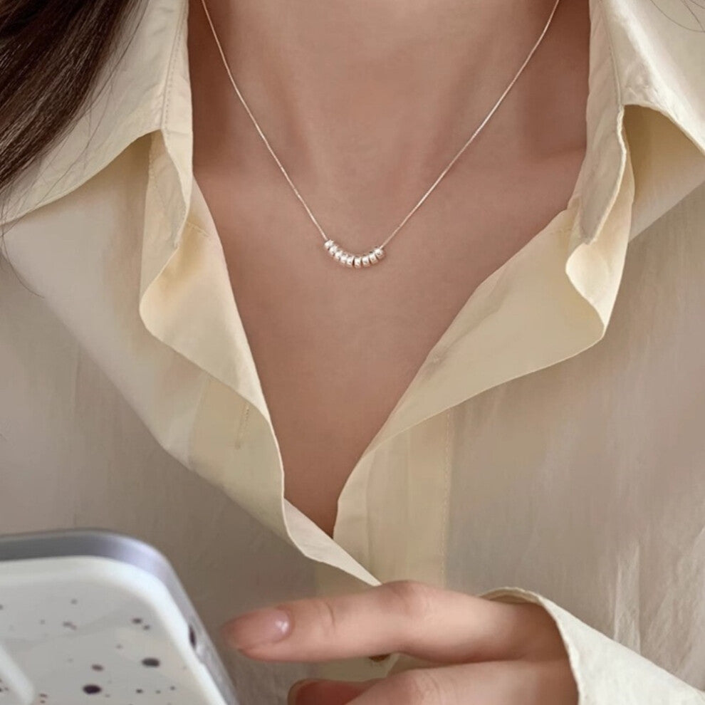 (XL0130) Pearl necklace for women's spring and summer S925 sterling silver high-end collarbone chain, versatile pendant