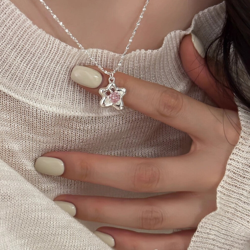 (XL0134) Pearl necklace for women's spring and summer S925 sterling silver high-end collarbone chain, versatile pendant