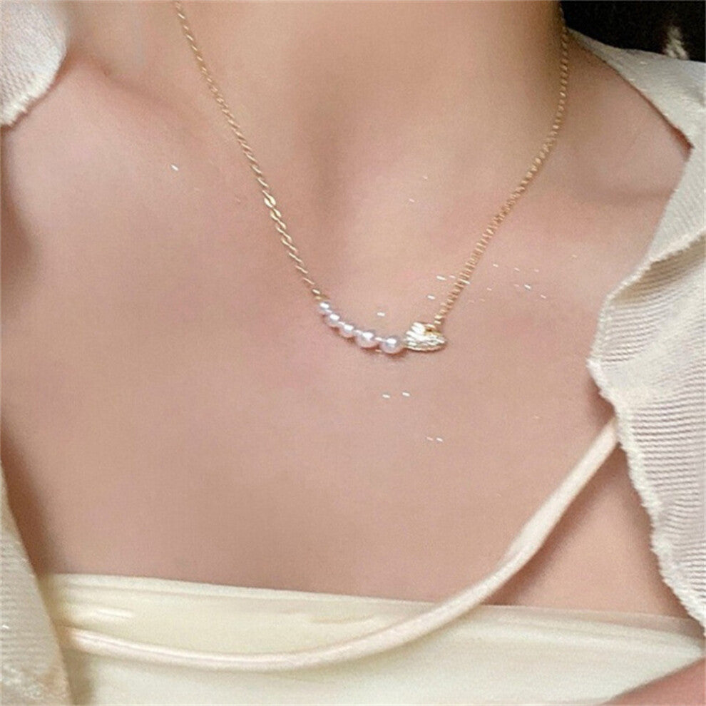 (XL0283) Pearl necklace for women's spring and summer S925 sterling silver high-end collarbone chain, versatile pendant