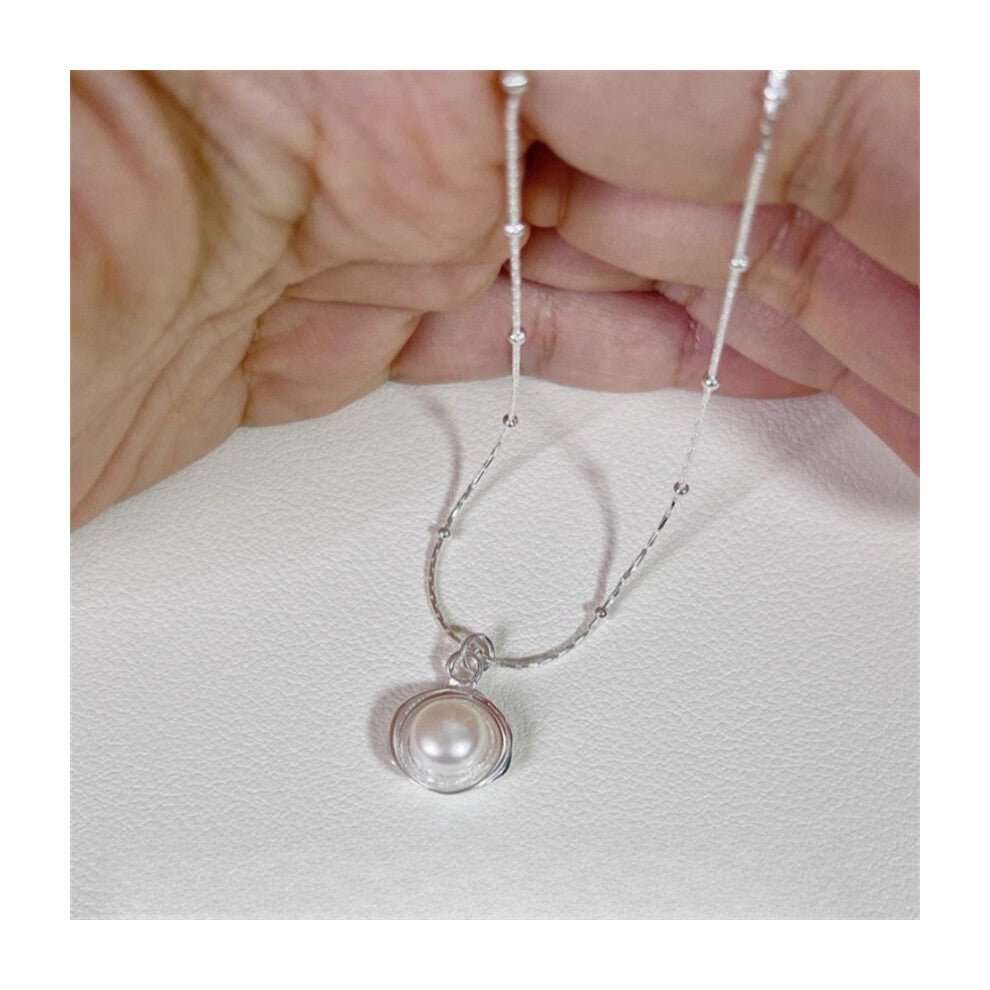 (XL0293) Pearl necklace for women's spring and summer S925 sterling silver high-end collarbone chain, versatile pendant