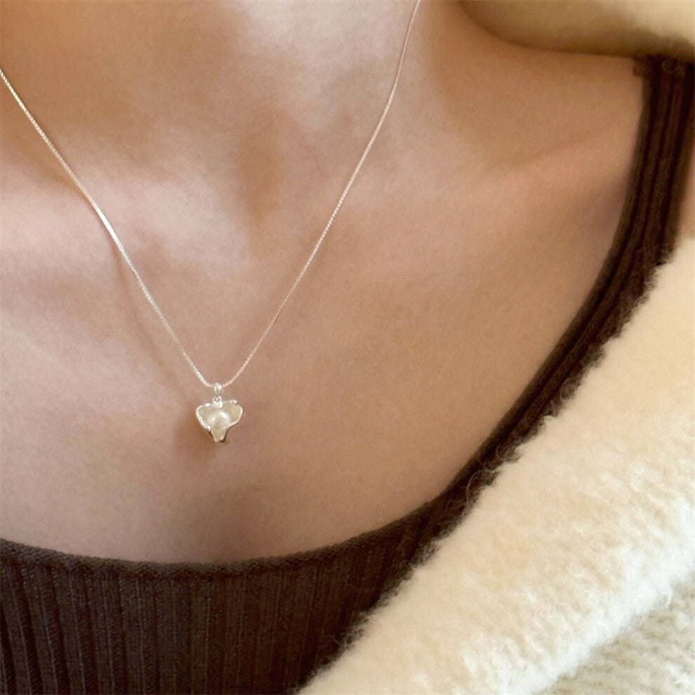 (XL0328) Pearl necklace for women's spring and summer S925 sterling silver high-end collarbone chain, versatile pendant