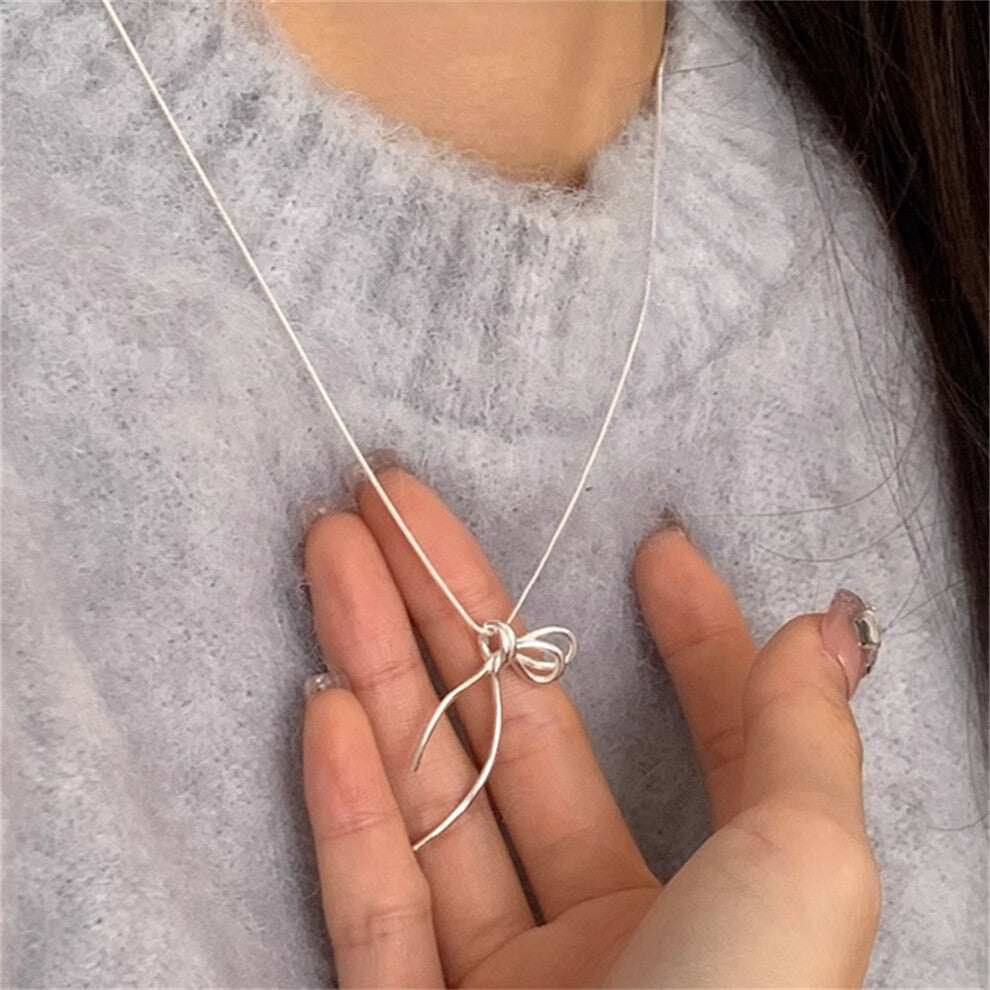 (XL0329) Pearl necklace for women's spring and summer S925 sterling silver high-end collarbone chain, versatile pendant