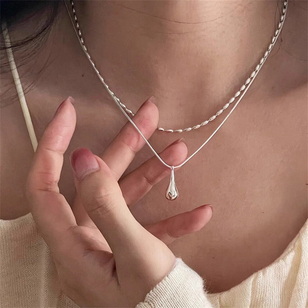 (XL0334) Pearl necklace for women's spring and summer S925 sterling silver high-end collarbone chain, versatile pendant