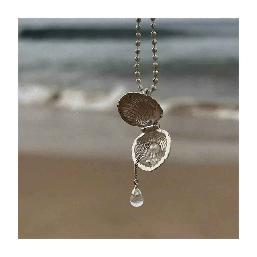 (XL0360) Pearl necklace for women's spring and summer S925 sterling silver high-end collarbone chain, versatile pendant