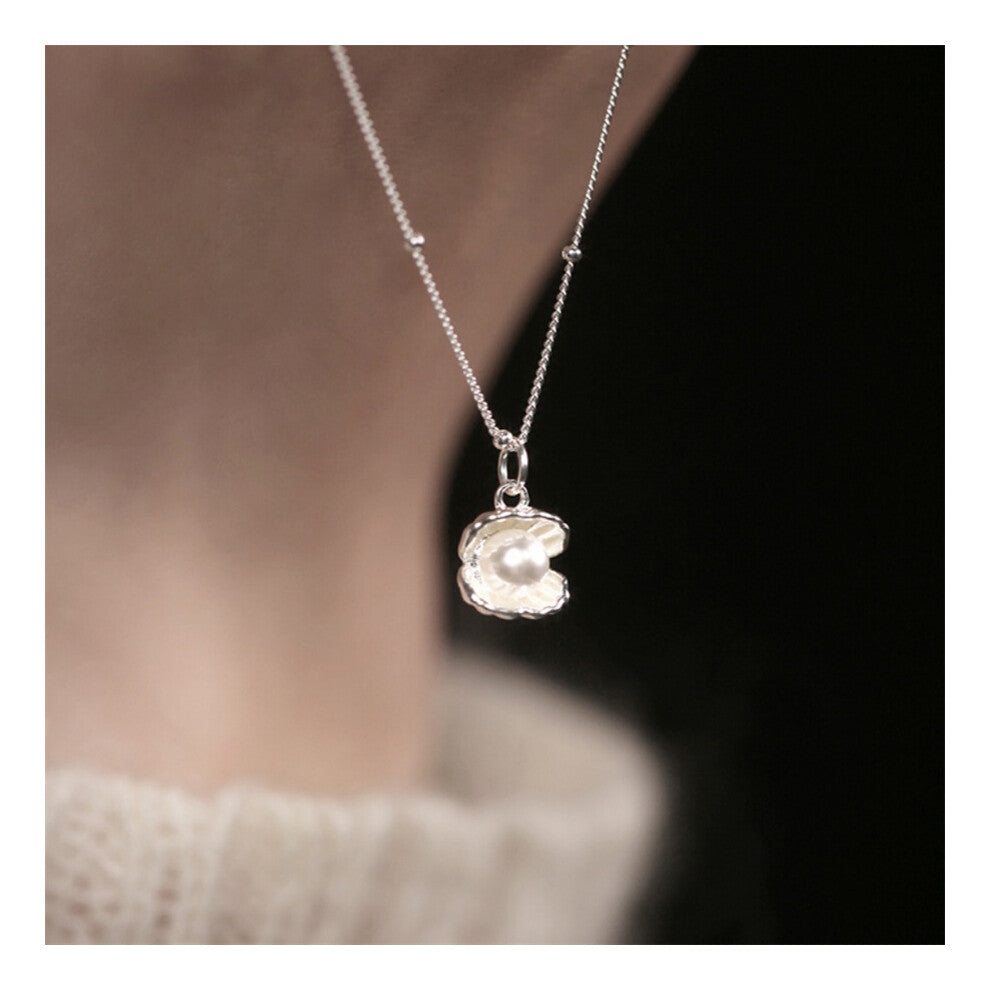 (XL0371) Pearl necklace for women's spring and summer S925 sterling silver high-end collarbone chain, versatile pendant