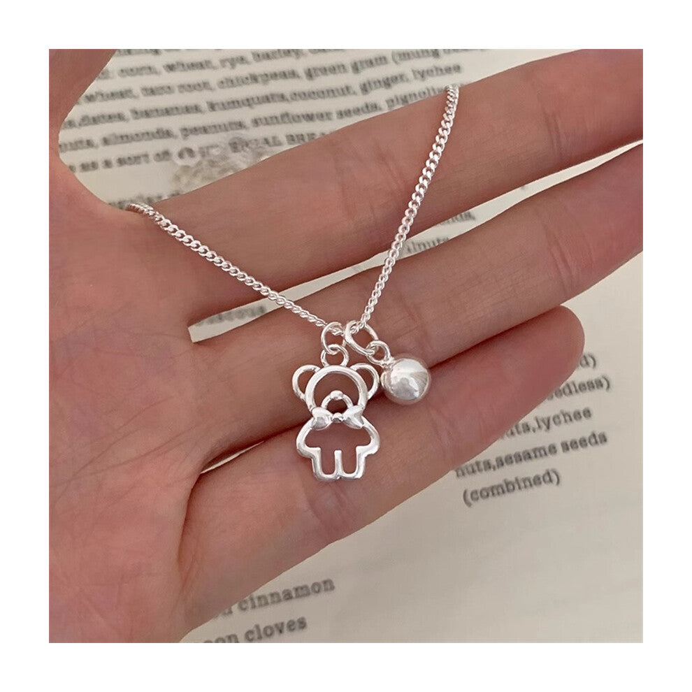 (XL0424) Pearl necklace for women's spring and summer S925 sterling silver high-end collarbone chain, versatile pendant