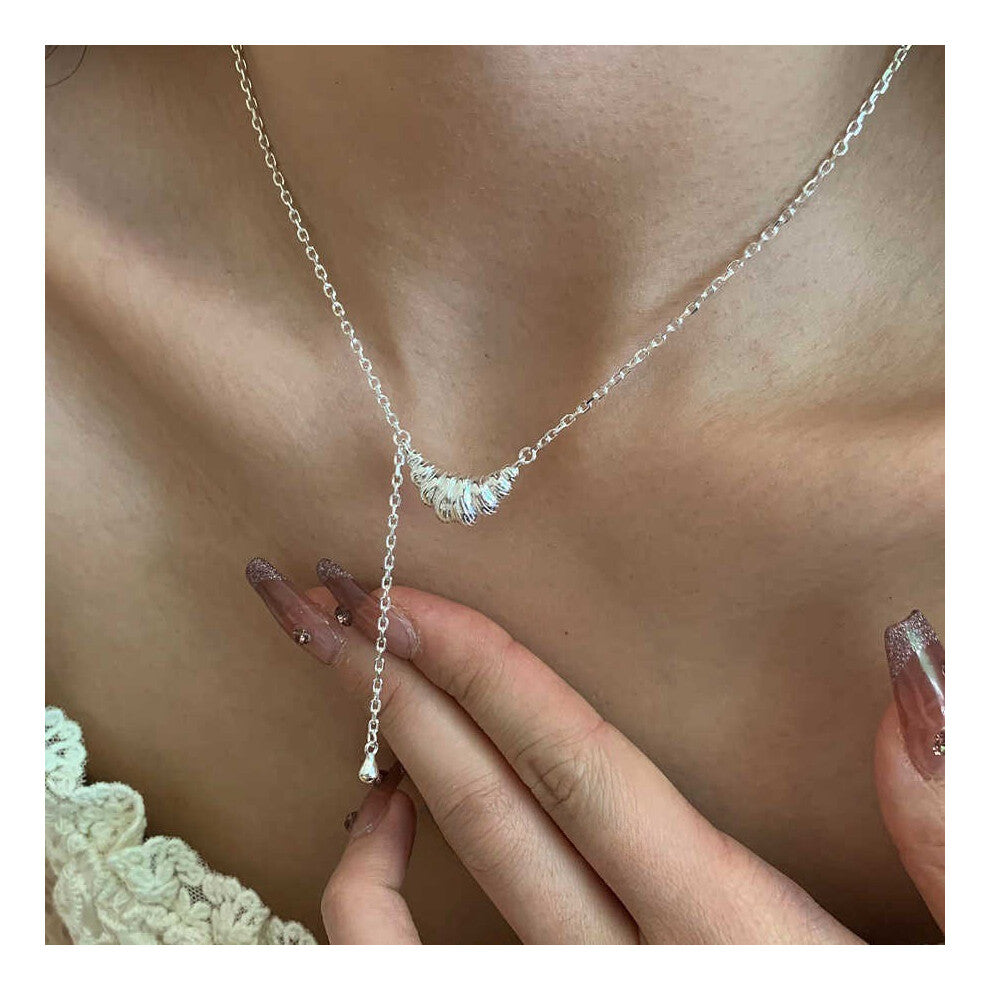 (XL0435) Pearl necklace for women's spring and summer S925 sterling silver high-end collarbone chain, versatile pendant