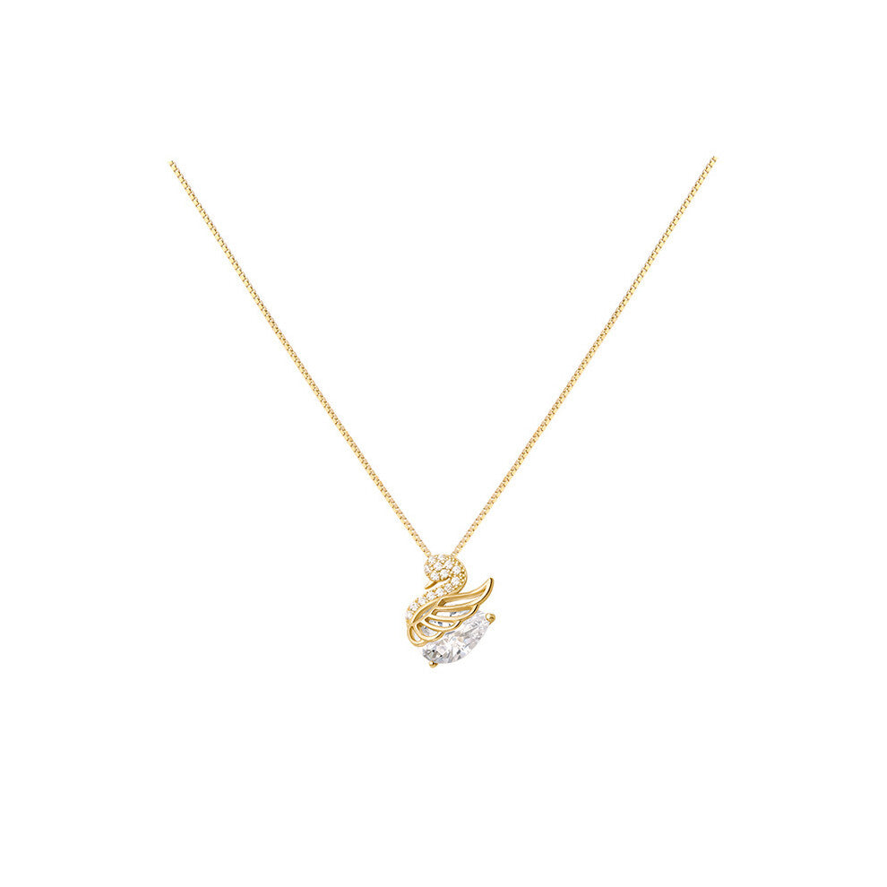 (The G10108 Little swan necklace is golden yellow) Little Swan necklace, women's light luxury, niche design, versatile collarbone chain