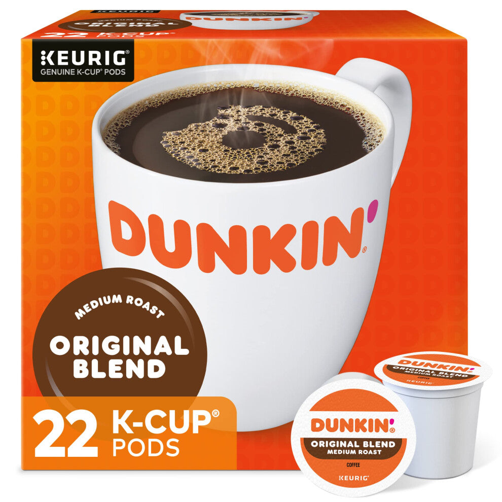 Dunkin' Original Blend Medium Roast Coffee, 22 K-Cup Pods