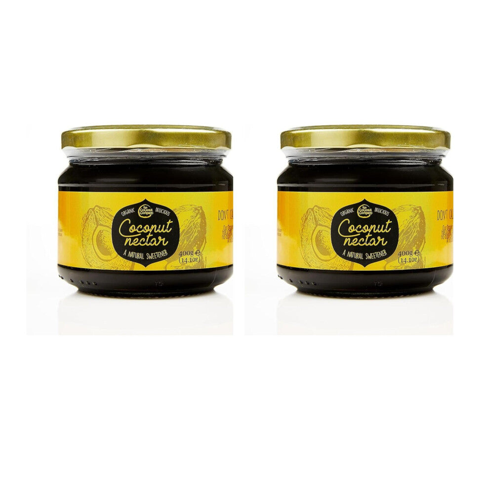 Coconut Nectar 400g x 2 - Vegan, Organic, Plant-Based Sweetener, Coconut Honey, Low Fructose, Low GI, Syrup, Alternative to Agave