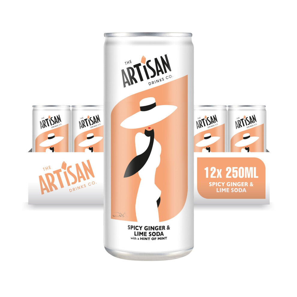 Artisan Spicy Ginger & Lime Soda Can, 250ml (Case 12)