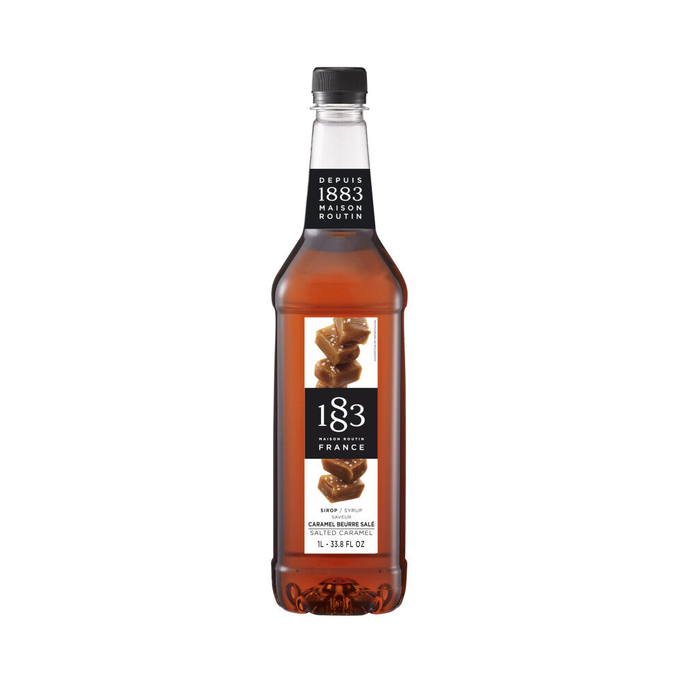 1883 Maison Routin Premium Salted Caramel Syrup for Coffee, Hot Chocolate & Milkshakes PET 1L