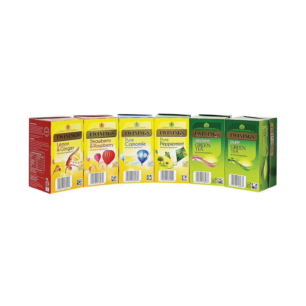 Twinings Infusions & Green Tea Variety Pack Enveloped Tea Bags (6x20)