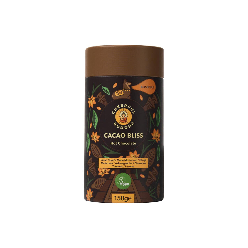 Cheerful Buddha Cacao Bliss Hot Chocolate Drink - Energising Alternative to Coffee| Boosted with Superfoods|Less Jitters| No added sugar |